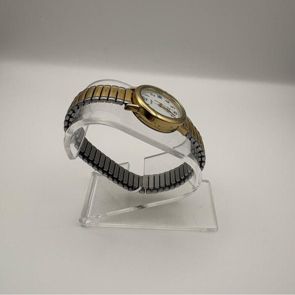 Timex Two-Tone Gold and Silver Expansion Band Watch with White Dial Indiglo - Picture 5 of 6